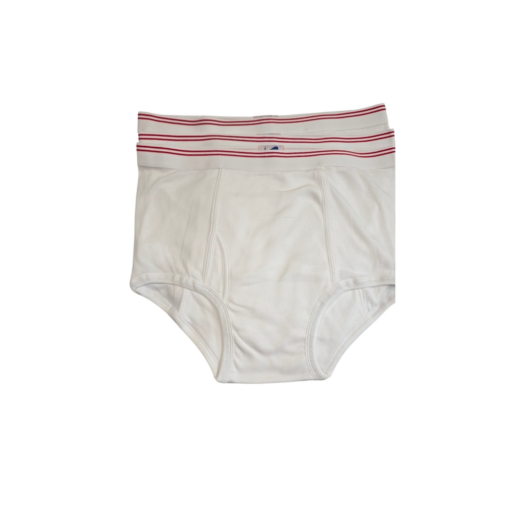 NWOT VTGTiger Briefs Men 40-42 White Red Stripe Waistband 3 Pack Underwear